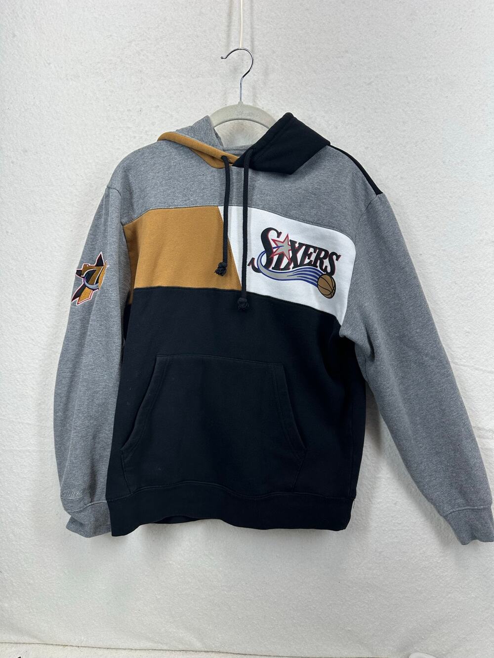 Mitchell & Ness Philadelphia 76ers Colorblock Hoodie Sixers Retro Logo SZ M
